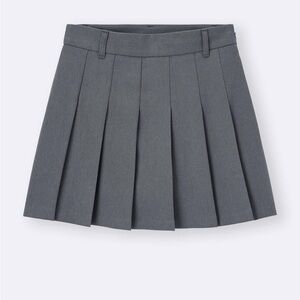 Pleated Gray Mini Skirt
